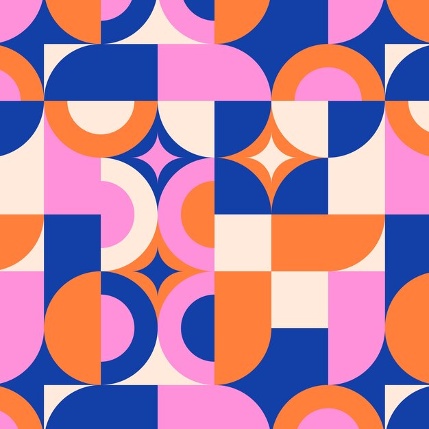 Patrón de mosaico geométrico de diseño plano