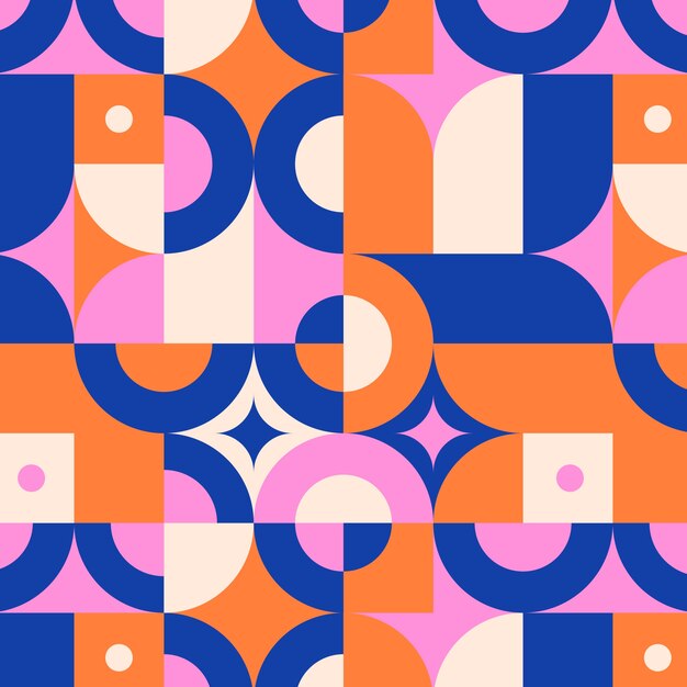 Patrón de mosaico geométrico de diseño plano