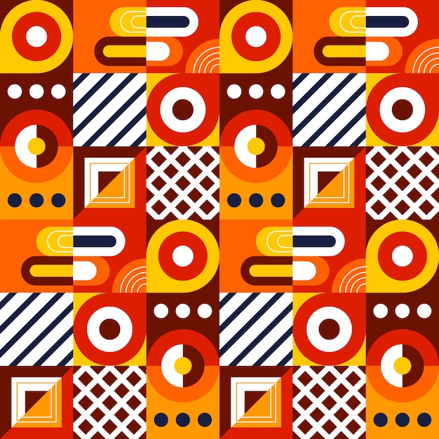Patrón de motivo de mosaico de diseño plano