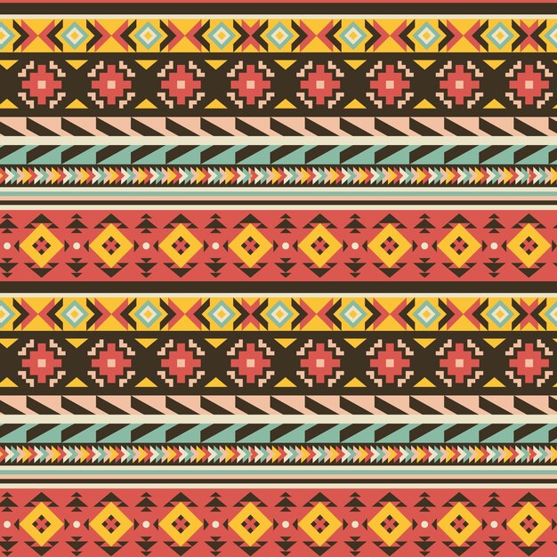 Patrón nativo americano de diseño plano