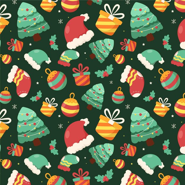 Patrón de Navidad dibujado a mano
