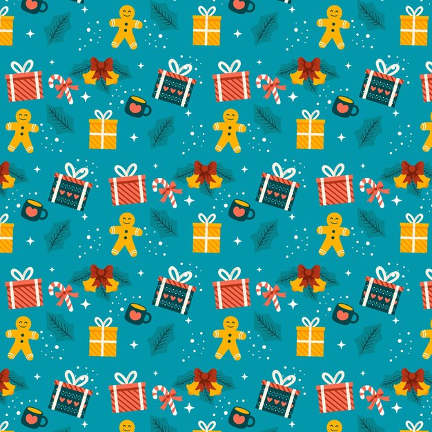 Patrón de Navidad dibujado a mano