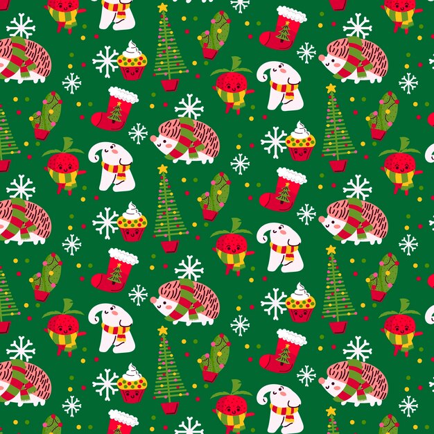 Patrón de Navidad divertido colorido