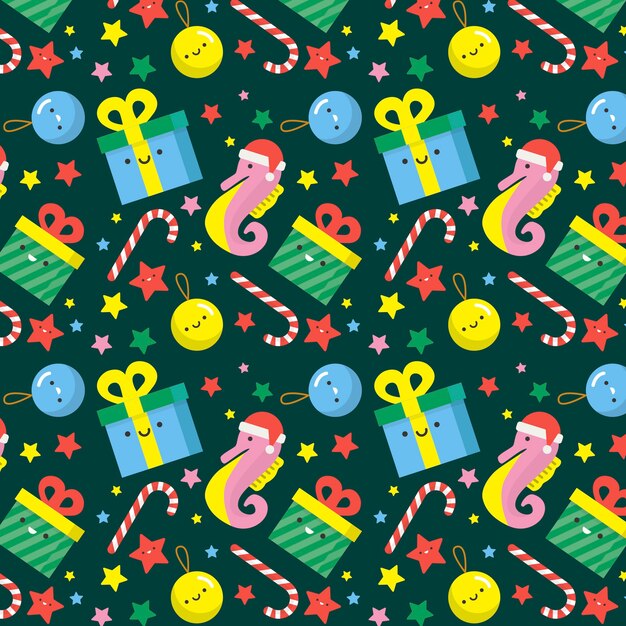 Patrón de Navidad divertido colorido