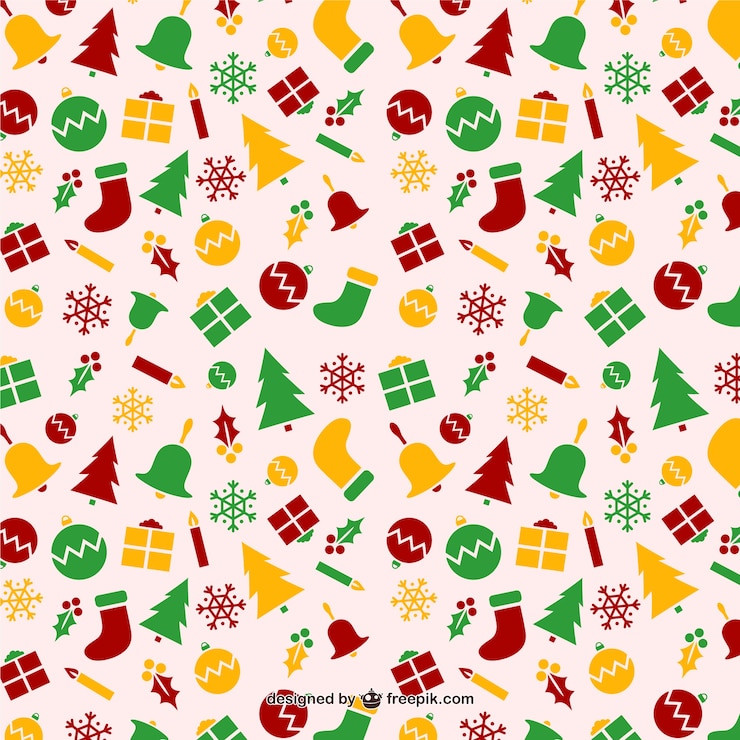 Vector gratuito patrón de navidad editable