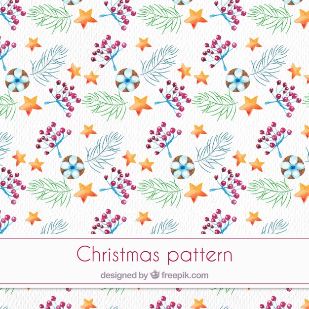 Patrón de navidad con elementos florales