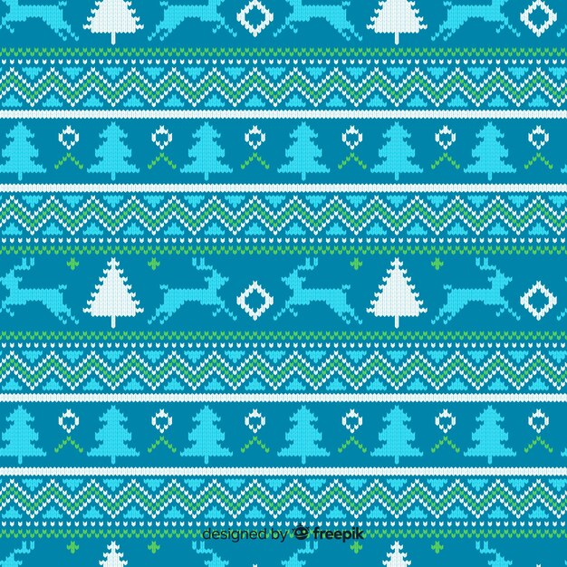 Patrón de navidad de punto azul