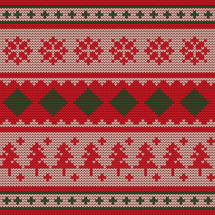Vector gratuito patrón de navidad de punto
