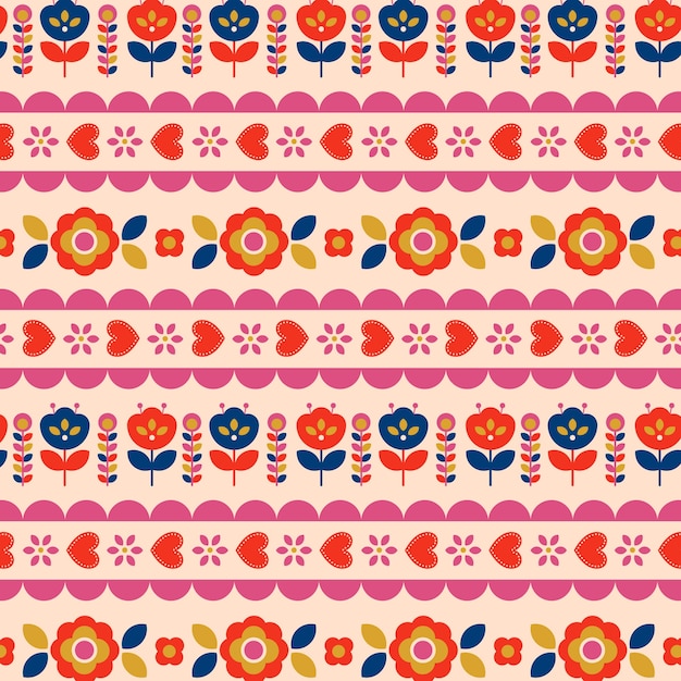 Patrón nórdico de diseño plano