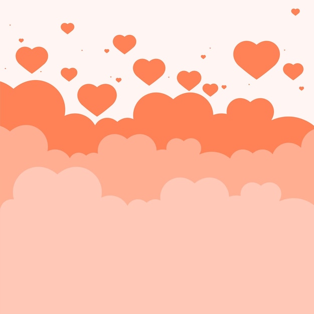 Vector gratuito patrón de nube de fondo de corazón de vector