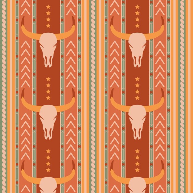 Patrón occidental de diseño plano