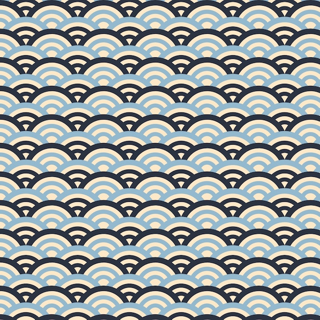Patrón de onda japonesa de diseño plano