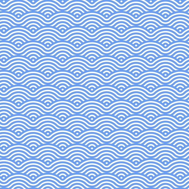 Vector gratuito patrón de onda japonesa de diseño plano