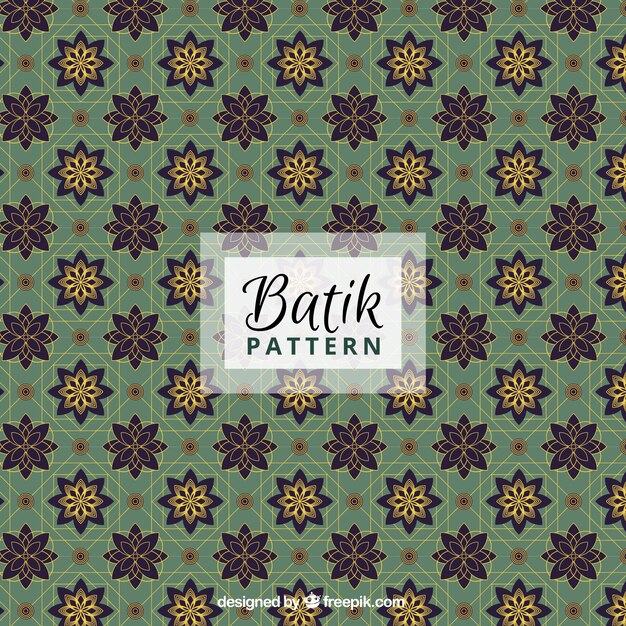 Patrón ornamental floral en estilo batik 