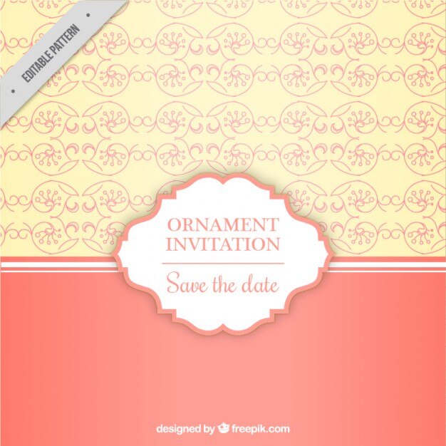 Patrón ornamental de invitación de boda