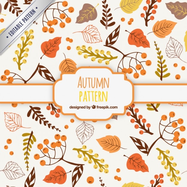 Vector gratuito patrón de otoño dibujado a mano