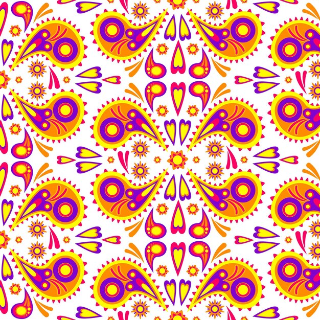 Patrón de paisley colorido