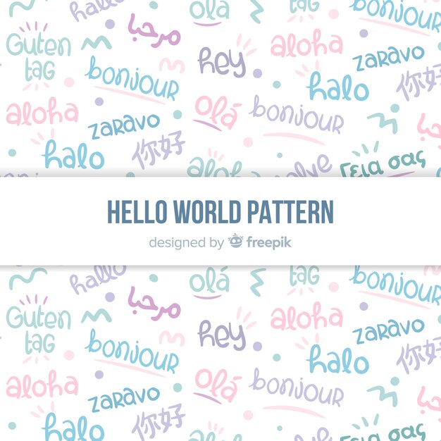 Patrón de palabra hola en diferentes idiomas