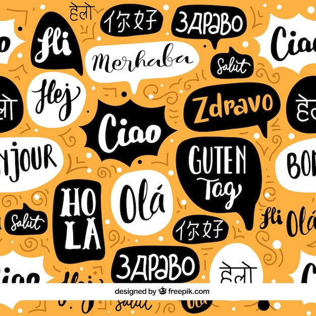 Patrón de palabras hola en idiomas diferentes