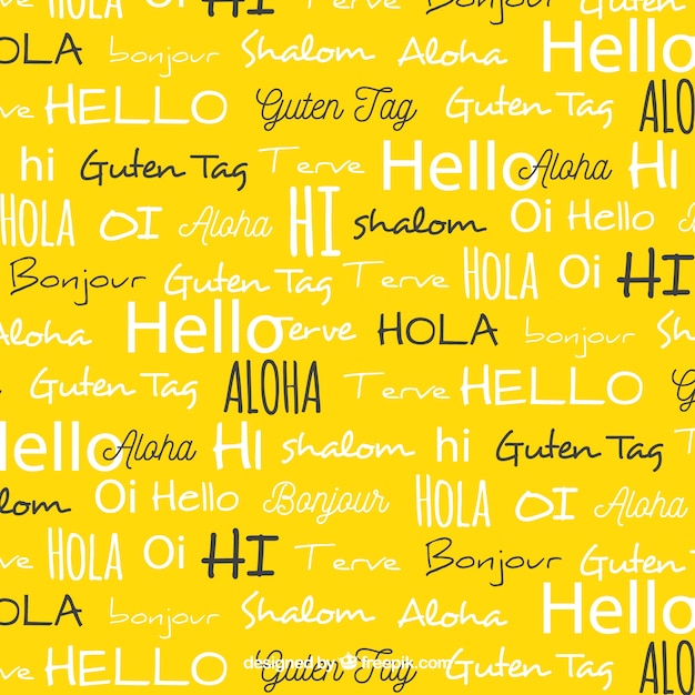 Patrón de palabras hola en idiomas diferentes