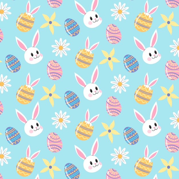 Patrón de pascua colorido dibujado a mano