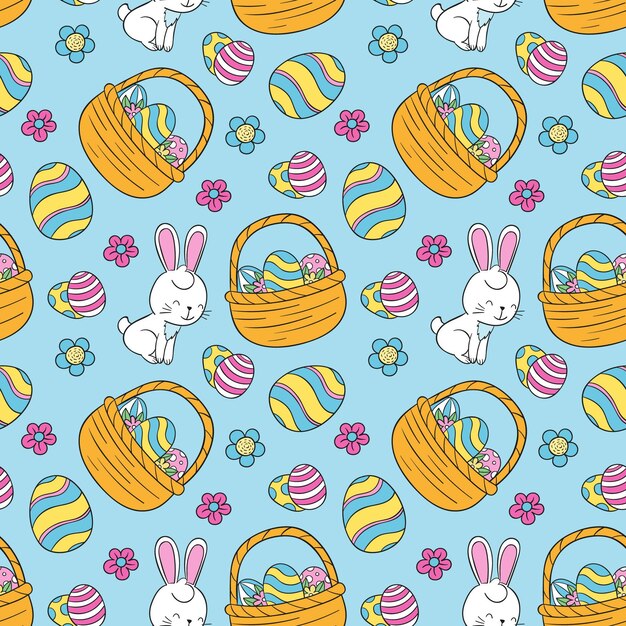 Patrón de pascua colorido dibujado a mano