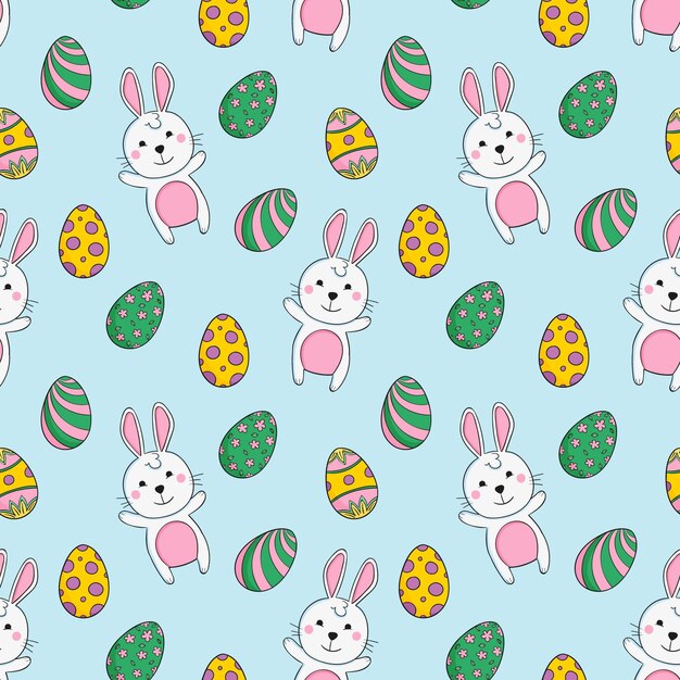 Patrón de pascua colorido dibujado a mano