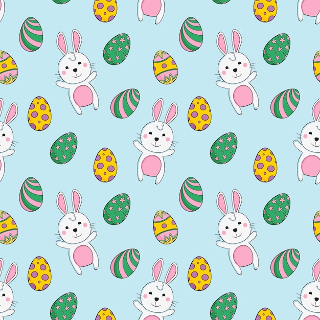 Patrón de pascua colorido dibujado a mano
