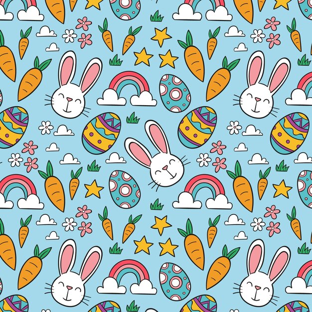 Patrón de pascua creativo dibujado a mano