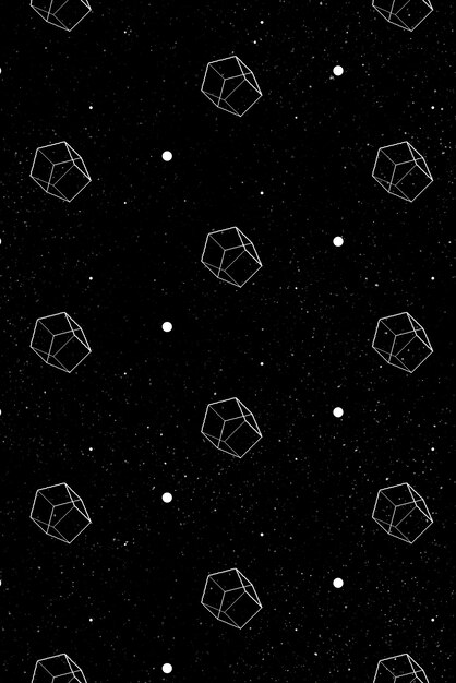 Patrón de pentágono geométrico 3D sin costuras en un vector de fondo negro