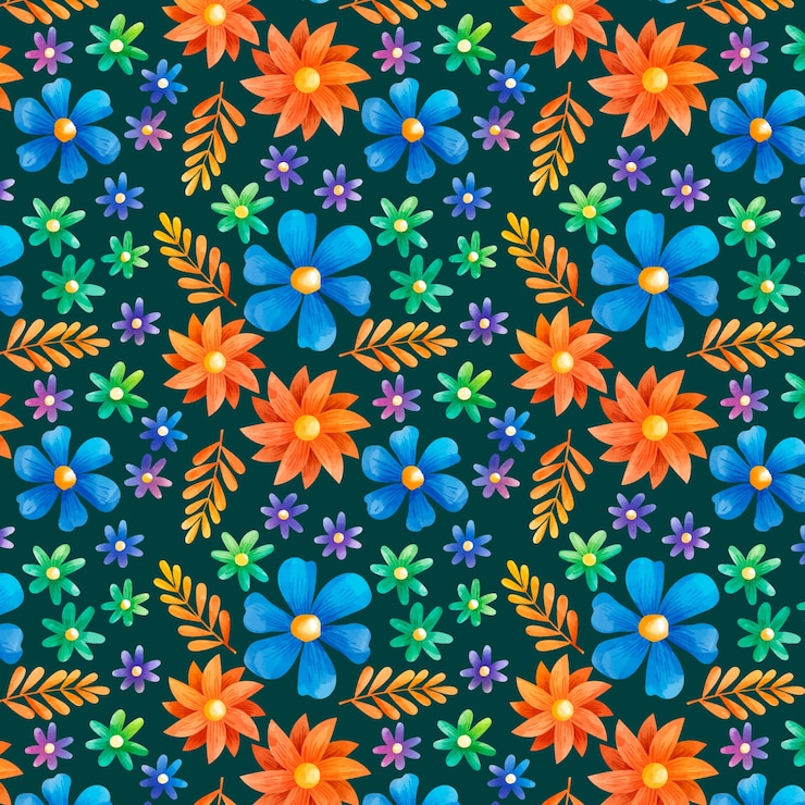 Vector gratuito patrón de pequeñas flores en acuarela