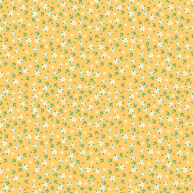Patrón de pequeñas flores dibujado a mano