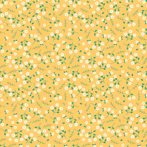 Patrón de pequeñas flores dibujado a mano