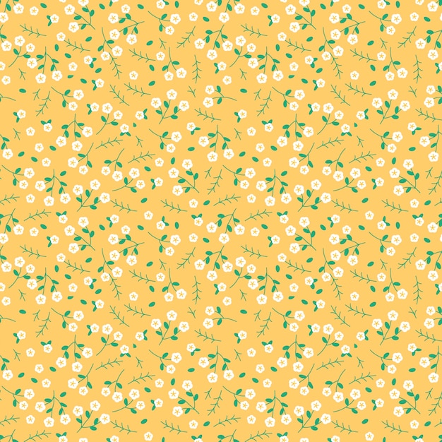 Patrón de pequeñas flores dibujado a mano