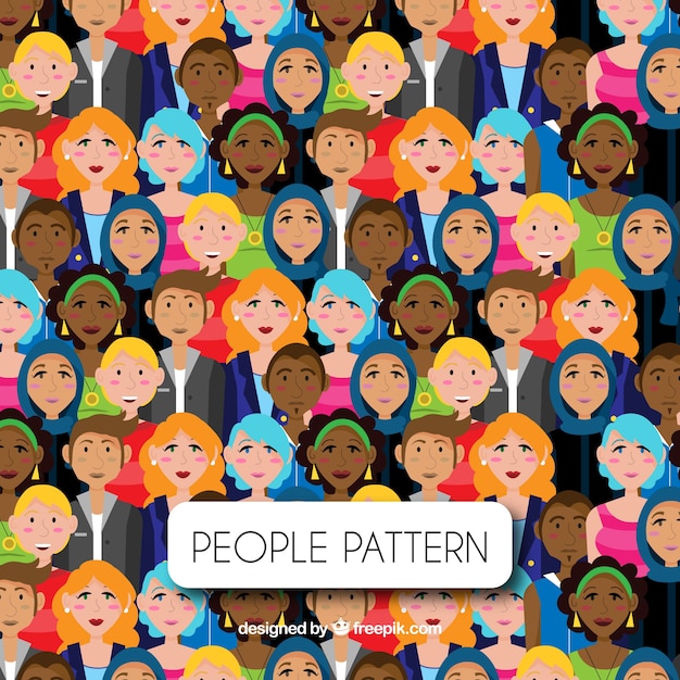 Patrón de personas con diseño plano
