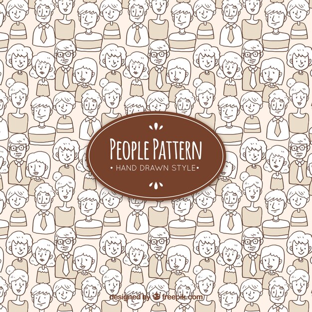 Patrón de personas en estilo hecho a mano