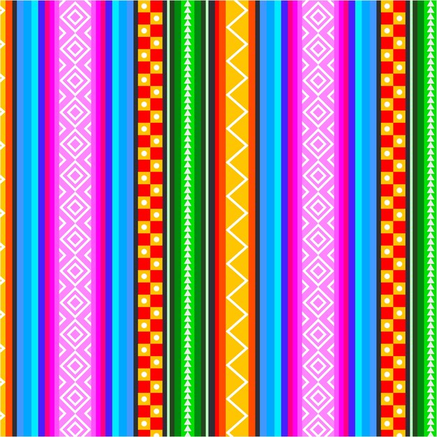 Patrón peruano colorido plano