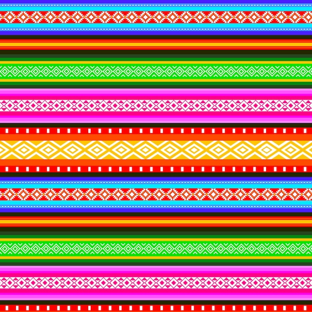 Vector gratuito patrón peruano colorido plano