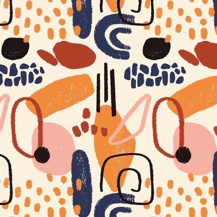 Vector gratuito patrón de pintura abstracta pintada a mano