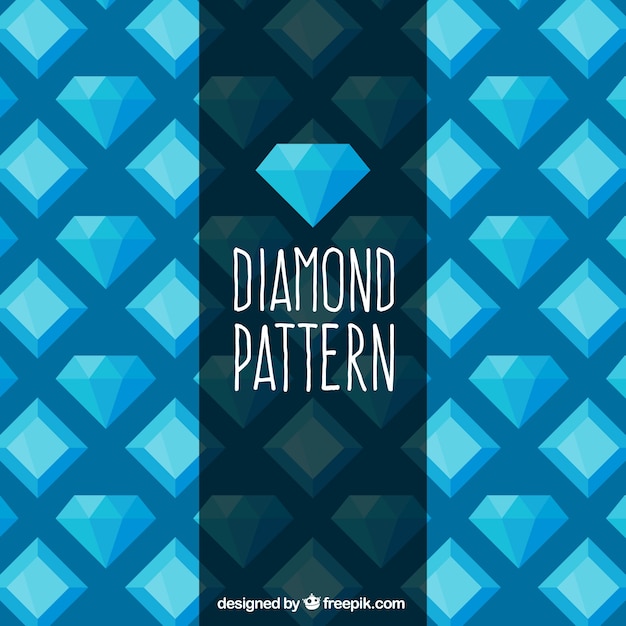 Vector gratuito patrón plano de diamantes en tonos azules