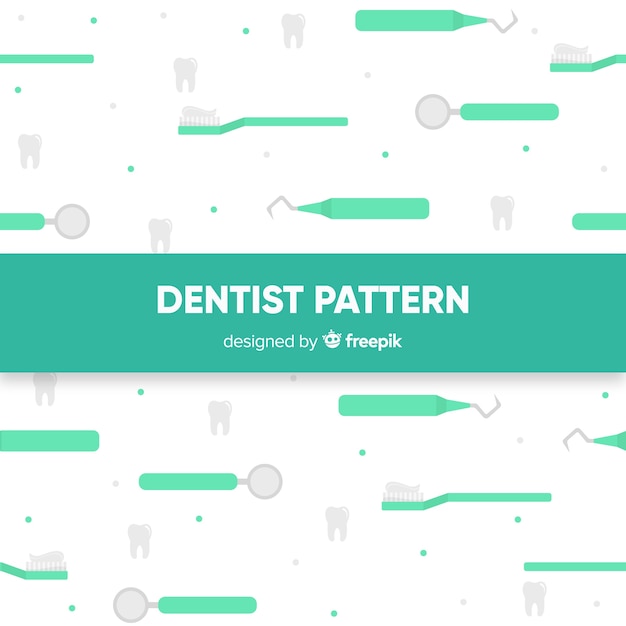 Vector gratuito patrón plano herramientas dentista