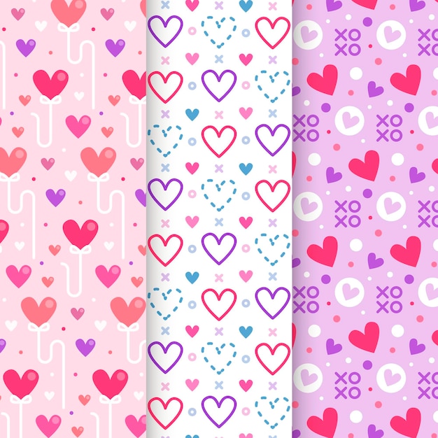 Patrón plano de san valentín