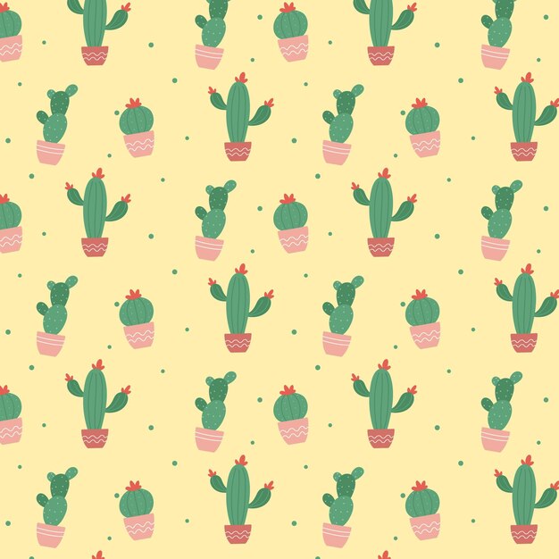Patrón de planta de cactus colorido