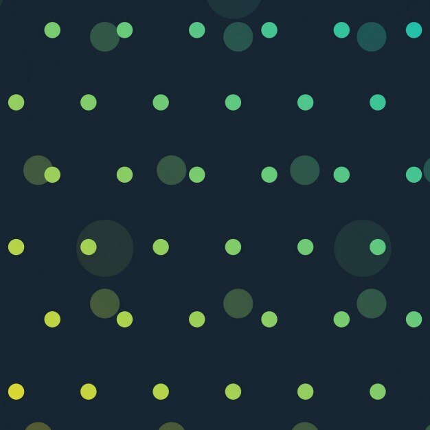 Vector gratuito patrón con puntos verdes sobre un fondo oscuro