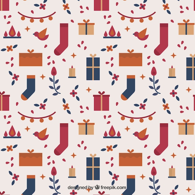 patrón de regalos de navidad y calcetines