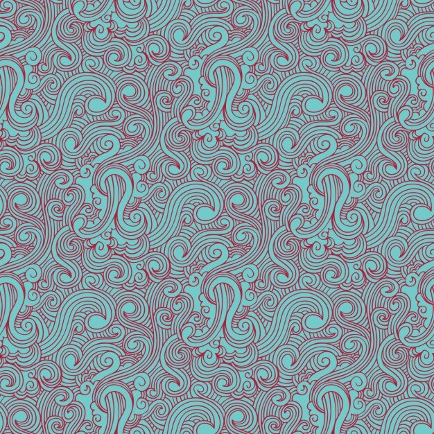 Patrón de remolinos rojo y azul claro