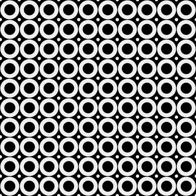 Vector gratuito patrón retro con círculos negros y blancos