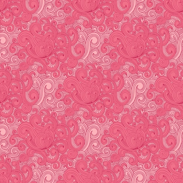 Patrón rizado dibujado rosa