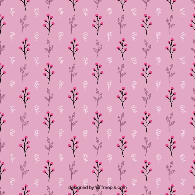 Patrón rosa en estilo vintage de flores