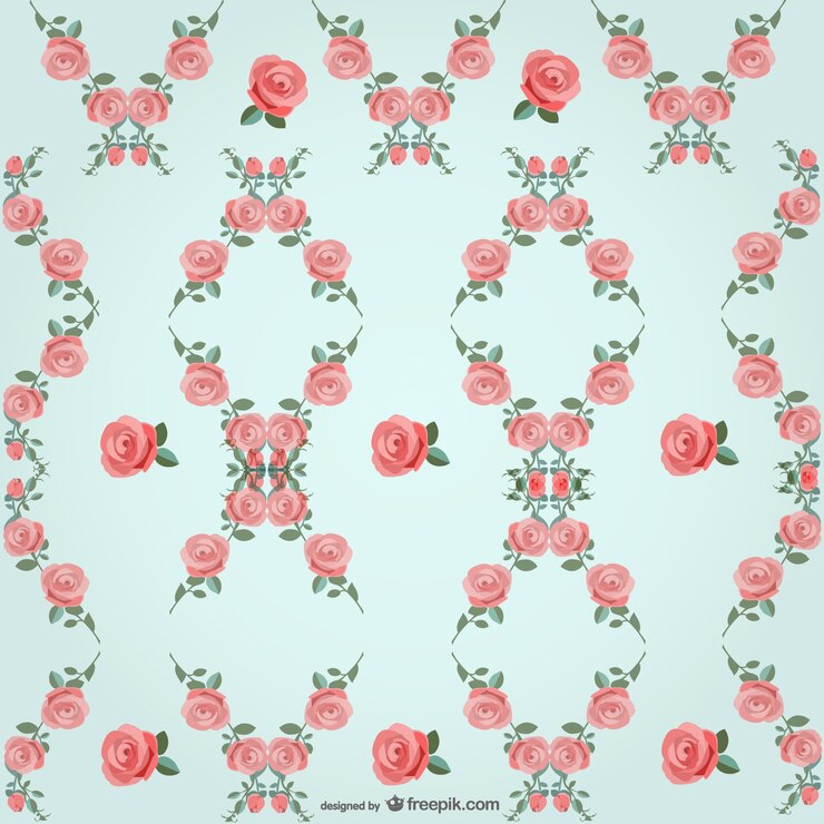 Vector gratuito patrón de rosas rojas